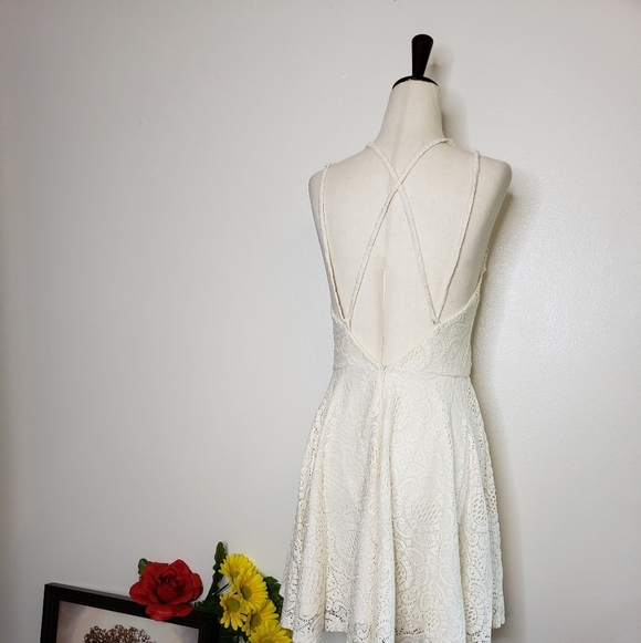 Romeo & Juliet Cream of the Crop Lace Skater Dress Y2K Summer Bohemian - Picture 8 of 15